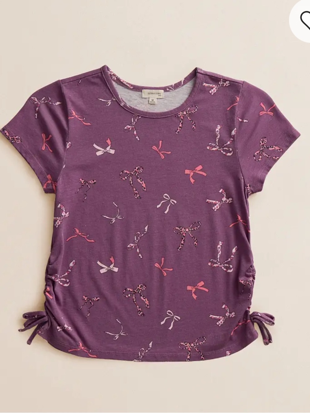 Girls’ Modish Rebel Bows T-Shirt Bow-Print Short Sleeve Tee M